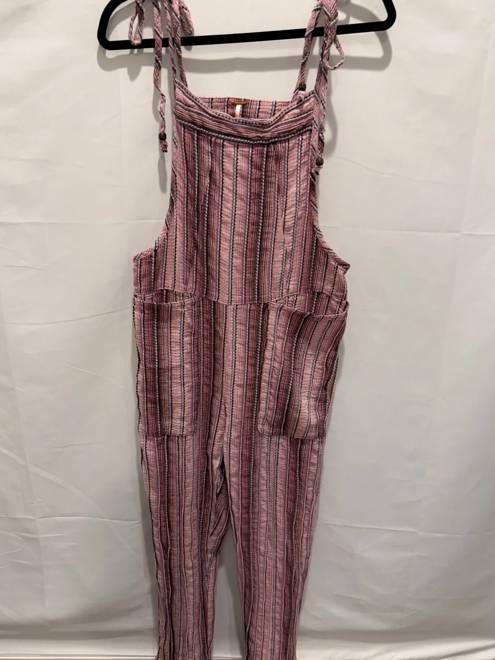 Free people Freya striped tieShoulder overalls size small.boho,100%cotton,hippie